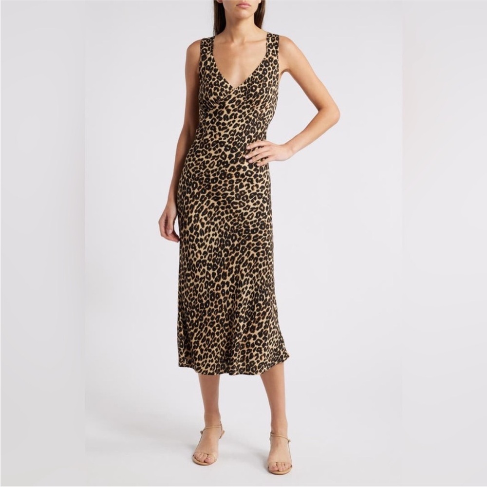 Reformation Beauden Print V-Neck Dress